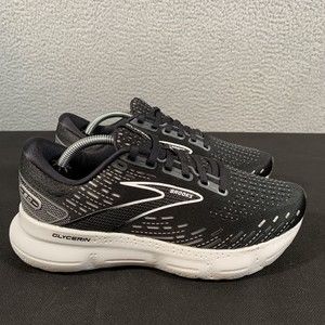 Brooks Shoes Womens 8 B Glycerin 20 Black White Running Sneakers Athletic EUC